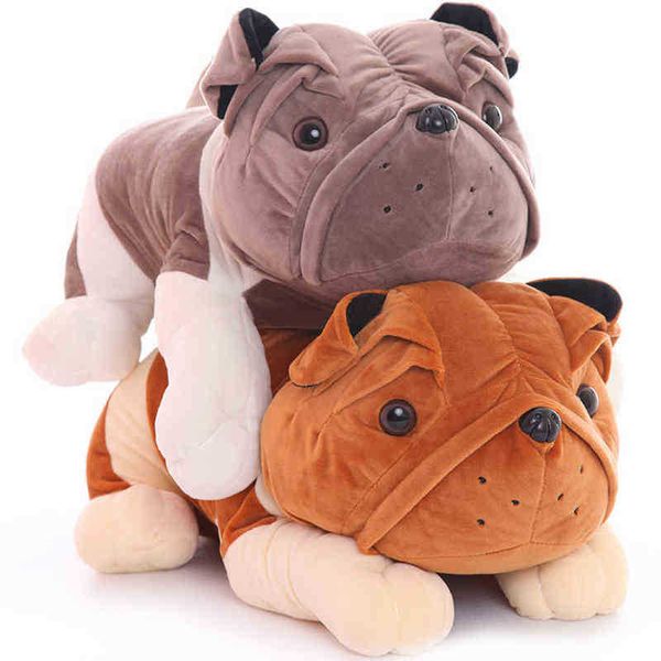 HUG SIMULATION DOG mignon shar pei bulldog de haute qualité en peluche molle en peluche animal de poupée d'anniversaire décoration de maison 30cm 19 J220729