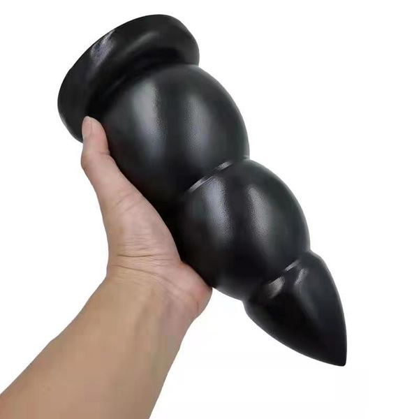 Consolador con tapón Anal enorme para masaje de próstata, juguetes sexys con cuentas para mujeres y hombres, masturbadores de trasero grandes, consoladores con correa para el puño