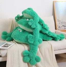 Énorme grande grenouille en peluche peluche mignon animal peluches poupée grenouilles vertes jeter oreiller coussin décor à la maison enfants cadeau d'anniversaire pour garçon 240202