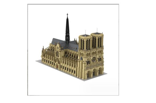 Énorme bâtiment vue sur la rue Building BlockMOC-43974 cathédrale Notre-Dame Lego jouets à assembler difficiles (63190 pièces)