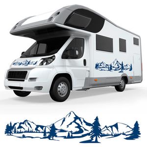 Enorme Camping Car Mountain Landscape Sticker Sticker Camper RV Trailer Truck Jungle Forest Adventure Vinyl Decor