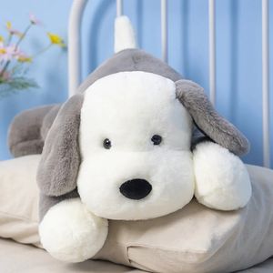 Enorme hond knuffels witte puppy gevulde poppen Kawaii dier kamer decor erker kussen zachte bank kussens kind verjaardagscadeau 240202