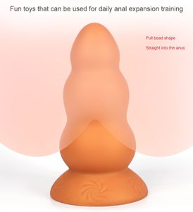 Gran forma de calabaza Tapones anales Perlas Expandir Butt Ano Insertar Profundidad Músculos Ejercicios Dilatador Consoladores de silicona suave Masaje de próstata Big AV Rod G Spot Climax Sex Orgasm Toy