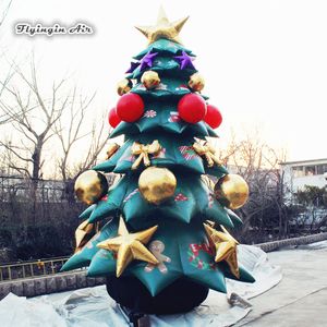 Árbol de Navidad inflable simulado para exteriores, árbol de Navidad inflable de 5m de altura con bola de adorno para decoración de patio