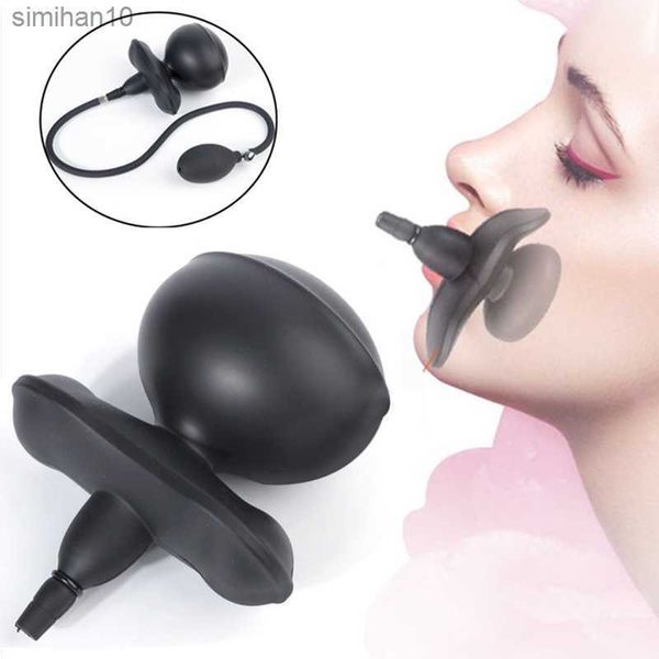 Énorme Gonflable Silicone Bouche Gag Retenue Esclave Bondage Bouche Ouverte Balle BDSM Gag Couples Adultes Jeux Sex Toys Pour Femme Hommes L230518