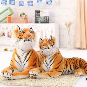 Énorme réaliste Tiger Leopard Plux Toys Farged Soft Wild Animaux Simulation Tiger Jaguar Pop Ldren Kids Girdas Cadeaux J220729