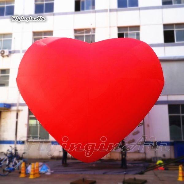 Enorme encantador corazón rojo inflable 3 m/6 m colgante globo de corazón soplado por aire para el Día de San Valentín y la decoración de la boda