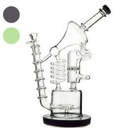 Enorme recycler Glass Bong Dikke Base Dab Oil Rig spoel Bongs Birdcage Big Water Pijp Bubbler Honeycomb Perc met kom WP558