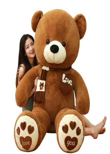 Huggable haute qualité 4 couleurs ours en peluche avec écharpe animaux en peluche ours jouets en peluche poupée oreiller enfants amoureux anniversaire bébé cadeau 206805302