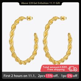 Huggie Enfashion Twist Boucles d'oreilles cerceaux incurvées pour les femmes Gold Color Circle Boules d'oreilles bijoux de mode 2020 Tendance Kolczyki Party E201209