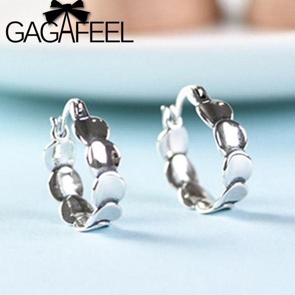 Pendientes de aro de Plata de Ley 925 Huggie GAGAFEE, nuevos pendientes con forma de escamas de pez, pendientes de fiesta con temperamento, joyería para mujer