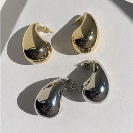Huggie Hoop Huggie Teardrop Oorbellen voor Dames Eenvoudige Waterdrop Oorbellen Chunky Metal Real Gold Plating Bottega Drop Earring Dupes Jewelr