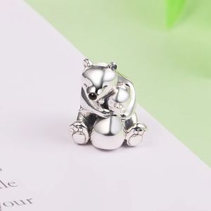 Abrazando osos polares Charm Bead auténtica joyería de plata de ley 925 compatible con pulsera Pandora fabricación DIY para mujeres accesorios de regalo 790032C01