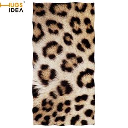 HUGSIDEA imprimé léopard zèbre python tigre girafe fourrure animale plage microfibre bain séchage rapide main visage serviette couverture 201217229i