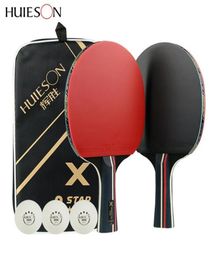 Huieson 2 Unids Actualizado 5 Estrellas Juego de Raqueta de Tenis de Mesa de Carbono Ligero Potente Ping Pong Paddle Bat con Buen Control T2004102620894