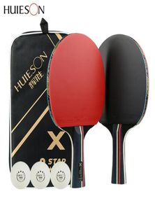 HUIESON 2PCS MODIFICATEMENT 5 étoiles Racket de tennis en carbone Set Set Pink Ping Ping Ping Paddle avec bon contrôle T2004107007497