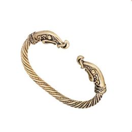 Huilin bijoux nordique Animal corbeau tête bohême Style couple manchette Bracelet pour manchette Bracelet Bracelet Bracelet bijoux 311b