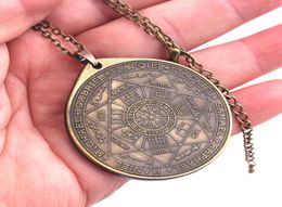 Huilin bijoux sceaux gravés des sept archanges bijoux unisexe pendentif en Bronze collier 6236081