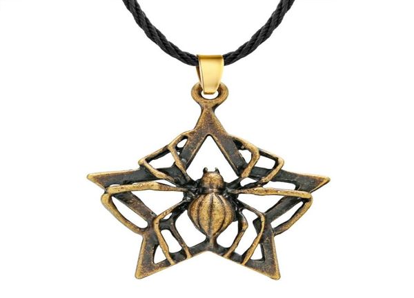 Huilin bijoux Punk Animal insecte araignée collier Antique Bronze Rock Star pendentif collier Viking Cool hommes bijoux cadeau Charm1614384