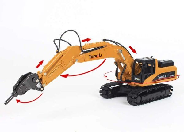 Huina 1:50 Diecasts Digger Excavator Modelo Cargador de retroceso Vehículos de juguete Juguetes de excavadora para niños Regalos de Navidad