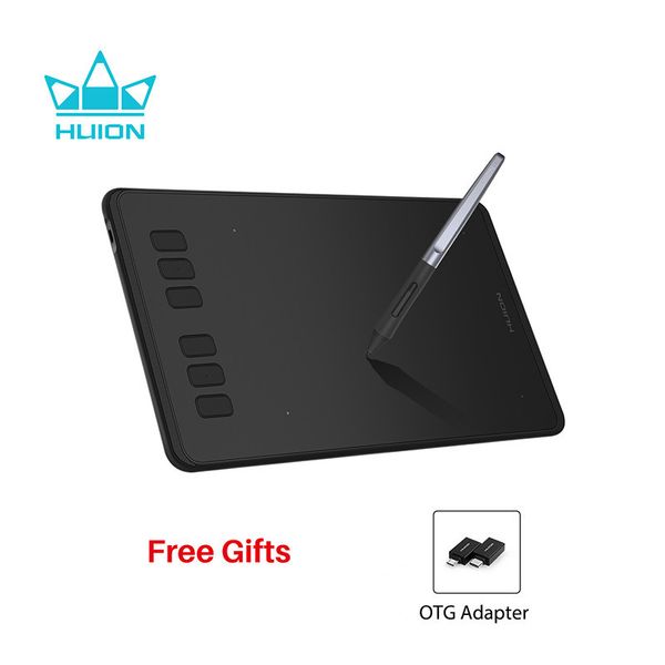 HUION Inspiroy H640P tablettes de dessin numérique sans batterie tablette graphique stylet 8192 niveaux de pression stylet avec cadeau OTG