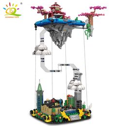 HUIQIBAO 1116 pièces mythes lune Guanghan blocs de construction célestes légendes château Architecture brique ensemble ville jouet pour enfants 220715