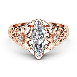 Huitan Classic Solitaire Ring met Marquise Shape Cubic Zirconia Prong Setting Cocktail Party Ringen voor Dames Meisjes Maat 6-10 X0715