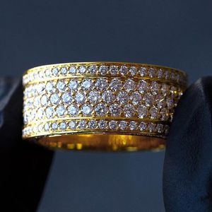 Huitan Eternity Wedding Bands Damesringen Luxe goudkleur verhard kubieke zirkonia eenvoudige en elegante vrouwelijke jubileum sieraden