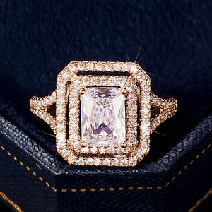 Huitan géométrique carré-forme anneaux pour femmes Design de mode Simple luxe bandes de mariage femmes anneaux proposition engager bijoux