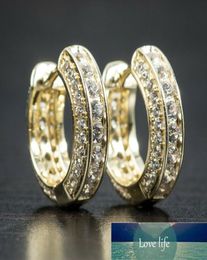 Huitan Высококачественные маленькие серьги-кольца для женщин и мужчин золотого цвета серебряного цвета с блестящим фианитом универсальные массивные ювелирные изделия унисекс2892050