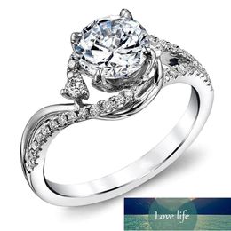 Huitan Luxe Hoge Kwaliteit Verzilverd Dames Ring Classic Vier Prong Solitaire CZ Zirkoon Trouwring Nooit uit de mode