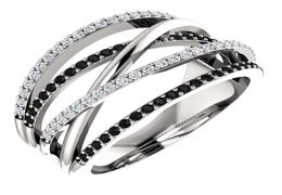 Huitan nouveau Style ethnique femmes bagues avec pierre noire et blanche Micro pavé cadeau Surprise pour les femmes bijoux à la mode anneaux Q9298362