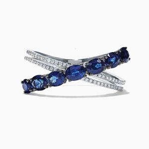 Huitan à la mode lettre x en forme de femmes anneaux accessoires quotidiens bijoux de Style O/l avec cadeau d'anniversaire en pierre de Zircon bleu pour fille
