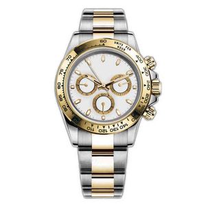 Huiya06 Mens Watch Montre de Luxe Automatisch 40 mm Zwarte keramische bezel 904L roestvrijstalen witte schijf Bracelet Foldover Clasp Waterbestendig