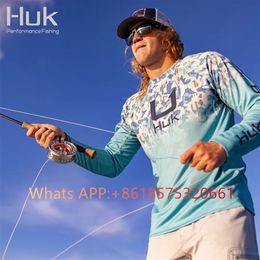 Ropa de pesca de camuflaje Huk upf 50 camisas de pesca hombres al aire libre de verano protección solar manga larga cámica de pesca 240521