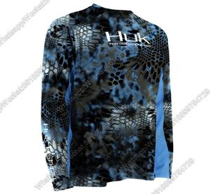 HUK Vêtements de pêche Bleu Upf 50 Uv Chemise de pêche personnalisée à manches longues Veste d'été Robe respirante Camisa Pesca Jersey Écailles de poisson 224251516