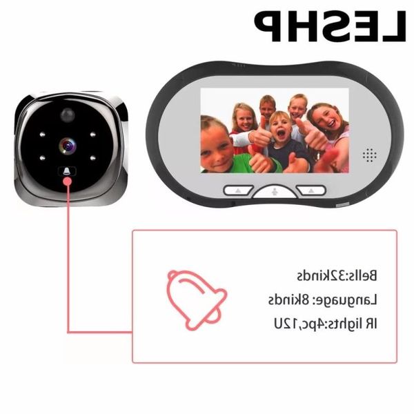 Détecteur de corps humain Système de visiophone Interphone visuel Sonnette de nuit Écran LCD TFT 43 pouces Vision Moniteur d'intérieur Wnxpk