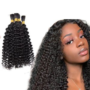 Human Braiding Hair Bulk No Weft 4B 4C Afro Kinky Curly Bulk Hair For Braiding 100g Mongolian Indian Hair Crochet Braids