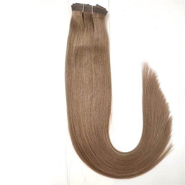 Clip brasileño humano en extensiones de cabello Virgin Hair 70-160g conjunto de opciones con color negro natural y marrón ceniza para opciones287b