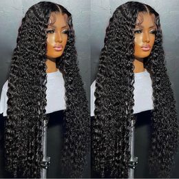 Chignons humains 40inch Water Wave Curly Lace Frontal Wigs 13X4 13X6 HD Wig Deep 360 Full Hair for Women on Sale 231006