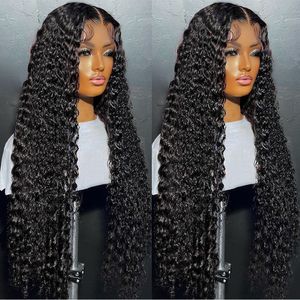 Chignons humains 40INCH Water Wave Curly Lace Frontal S 13x4 13x6 HD Deep 360 Full Hair for Women on Sale 230811