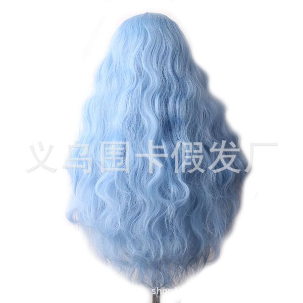 perruques bouclées humaines à haute température Silk Synthétique Fibre Perruque Couvre-tête Femmes Womens Split Corn Wig Couvrer