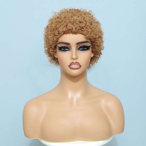 perruques bouclées humaines courte pixie curly perruque courte courte bouclée de pixie vraie vraie bandeau de cheveux humain