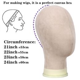 Human Face Mannequin Canvas Block Head Set With Adjudable Mini Trépied Stand Manikin Head With Wig Caps T Pins pour faire des perruques