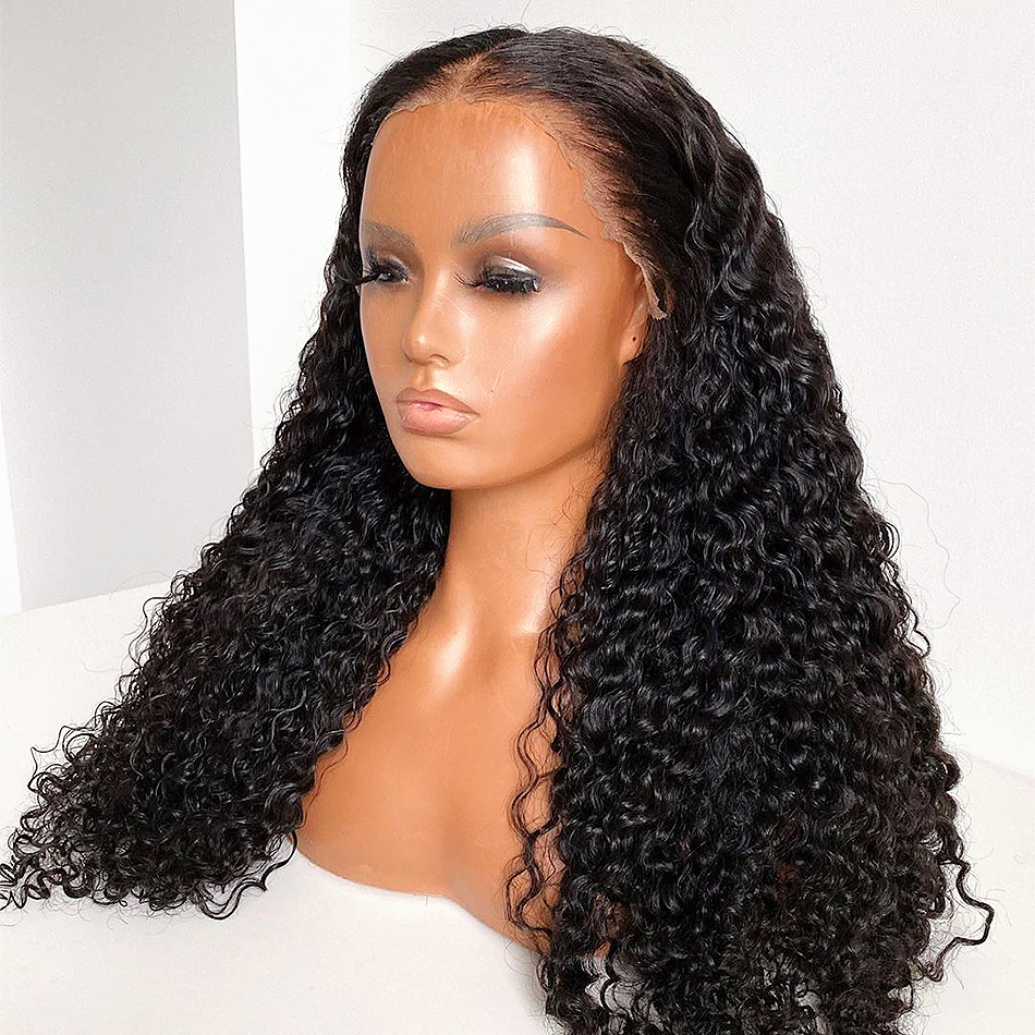 Human Hair 26inch Kinky Curly Lace Front Long Curly Wig Human Hair Wigs for Black Women Malaysian 150% Density Remy Wigs Seamless
