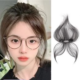 Human Hair Bangs Clip-in Bangs Hair Natural and soif Fake Tassel Top Wig Wig Invisible Closure Wig 240403