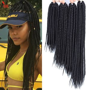 Cheveux humains en vrac 12 16 20 24 30 pouces Synthétique Boxe Tresses Boîte Crochet Extension de Cheveux Trois Plis Tressage Cheveux Pour Africain Sale Tresse Femmes 230906