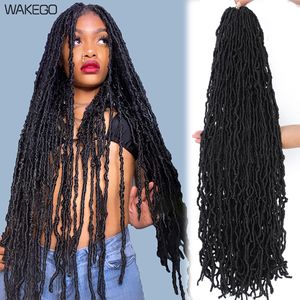 Human Hair Bulks 18 24 36 Inch 6 Packs Soft Locs Crochet Hair Faux Locs Crochet Hair Pre Looped Crochet Hair for Black Women 21 StrandsPack 230921