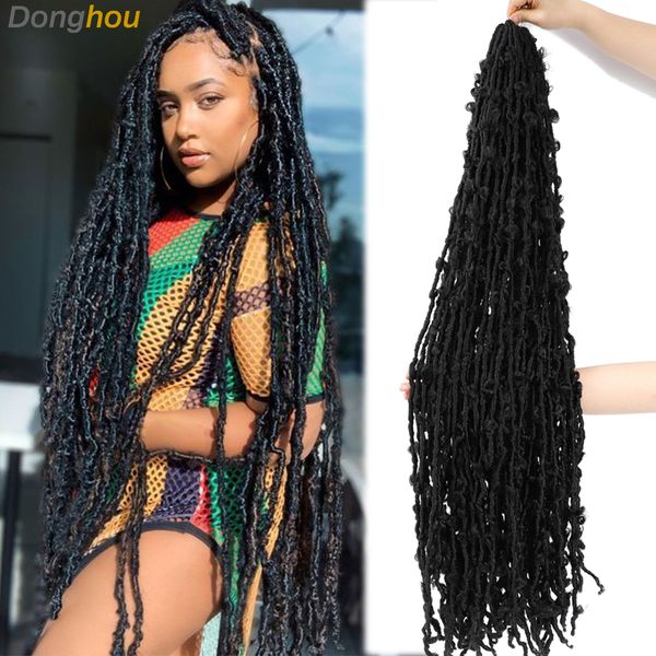 Cheveux humains en vrac 18 24 36 pouces de long papillon Locs Crochet cheveux tissage à la main 613 cheveux tressés synthétiques dreadlocks Extensions de cheveux pour les femmes 230904