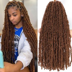 Echt haar Bulks 36 inch Lichtgewicht vlinderlocs Gehaakt haar 18 24 inch lang Distressed vlinder Faux Locks Gehaakt haar Dreadlocks haar 230904